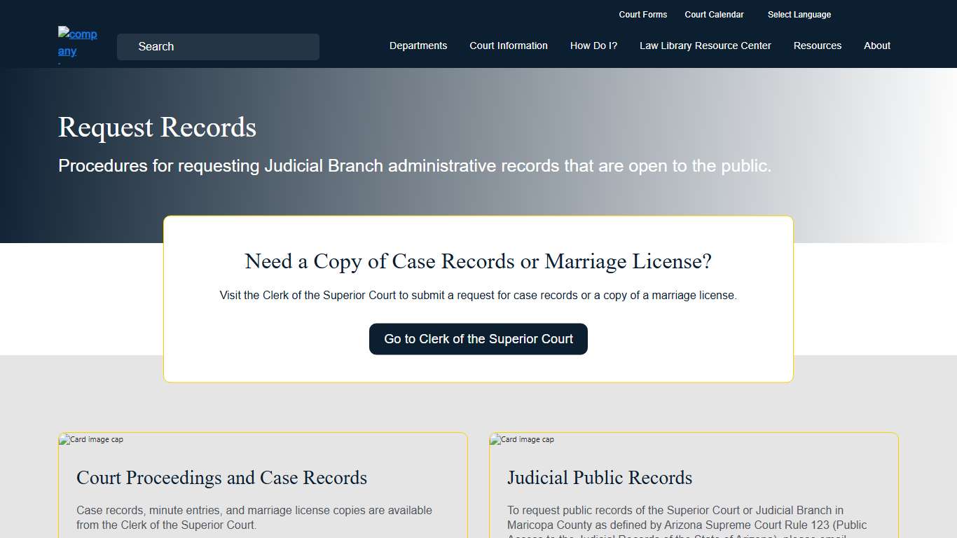 Records Requests | Judicial Branch of Arizona in Maricopa County